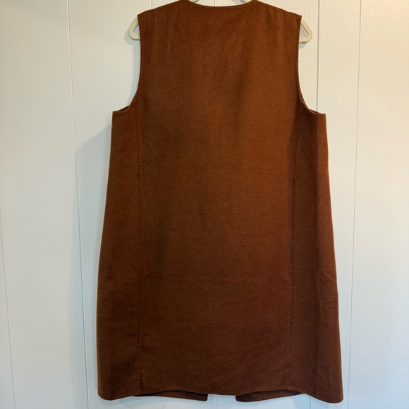 Talbots Brown Long Vest Womans size Large - Picture 8 of 9